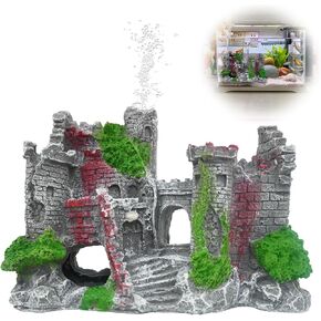 Fish Tank Decorations – Fish Tank Castle for Betta & Small Fish, Resin Castle Aquarium Decor with Hideout & Arch Door, Durable & Eco-Friendly Aquarium Decorations