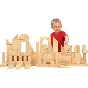 Constructive Playthings Wooden Unit Blocks for Kids (82 pcs.)