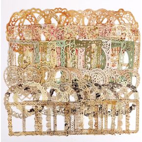 60 Pcs Lace Frames Scrapbook Paper Vintage Cutout Lace Paper Hollow Embossed Photo Materials Decorative Card for Scrapbook Supplies Frames Arts DIY Junk Journal Crafts