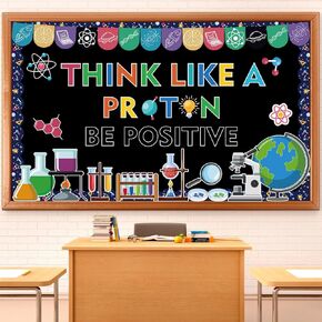 56Pcs Science Bulletin Board Classroom Decorations Science Fair Bulletin Board Border Set Scientist Laboratory Paper Cutouts for Back to School Classroom Chalkboard Home Office Window Decoration