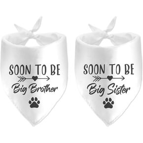 2 Pack Soon to Be Big Sister Brother Dog Bandana Pregnancy Announcement Pet Scarf Accessories for Pet Dog Lover Reveal Ideas