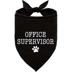 Office Supervisor Dog Bandana, Funny Cute Black Dog Bandana, Perfect Birthday for Dogs Lovers, Pet Scarf Accessories for Small Medium Dogs Cats Photo Prop
