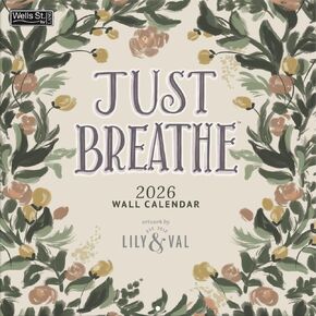 WSBL Just Breathe 2026 12X12 Wall Calendar (26997001746)