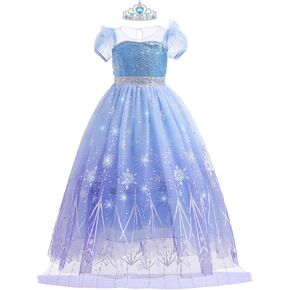 princess dress costume for girls ages 3-8 with Long Cape Dress up gift for Girl Birthday Xmas Halloween Cosplay Party