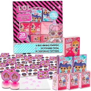 L.O.L Surprise! LOL Surprise Party Favors for 20 Guests Bundle ~ 20 Pieces LOL Surprise Favor Boxes with Stickers, Tattoos and Stampers for Kids Birthday Party Party Supplies and Decorations