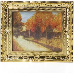 Odoria Dollhouse Wall Art Miniature: 1/12 Scale Framed Picture Vintage - Mini Painting Golden Antique for Gallery - Tiny Artwork Decor Van Gogh in Kuwait