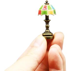 1:12 Miniature Vintage Desk Lamp, Dollhouse Mini Desk Table Lamp, for Dollhouse Bedroom Living Room, Home Decoration, Wall Decor Gifts (1PCS) (Bronze-White)