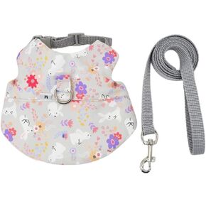 Lovely Rabbits Harness and Leash Set for Small Pet Walking Breathable Durably Polyester Harness Leash for Outdoor Fun