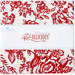 Red Delicious 5" Stacker 42 5-inch Squares Charm Pack Riley Blake Designs 5-15660-42