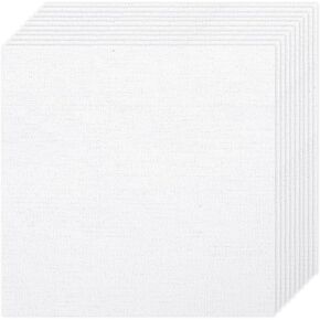 10 PCS Embroidery Fabric, Pre-Cut White Natural Linen Needlework Embroidery Cloth Fabric, Embroidery Cloth Squares for Embroidery Garment Craft (7 × 7 Inch)