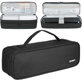 Portable Printer Case Fits for Phomemo M08F/TP81/TP83/HPRT/JimKing ‎MHT-P8009/MUNBYN ITP05/Bagana MHT-P8008/Itari M08F Wireless Printer,2 Layers Printer Bag for Thermal Paper and Tattoo Markers