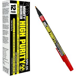 High Purity MM-06 Certified Paint Markers, Extra Fine Tip, Low Halogen, Low Chloride, Low Corrosive, Lab Tested, Aerospace & Nuclear Grade, Permanent Paint, Made in USA, White 12 Box