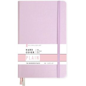 Minimalism Art, Premium Hard Cover Notebook Journal, Large Size, Composition B5 7.6"x10", 186 Numbered Pages, Gusseted Pocket, Ribbon Bookmark, Extra Thick Ink-Proof Paper 120gsm (Plain, Gray)