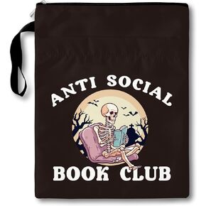 Gothic Book Sleeve with Zipper, Skeleton Book Covers for Paperbacks with Pocket, Book Pouch Gifts for Book Lover Book Club, Bookish Idea for Bookmate, Washable Book Sleeve Protector -29