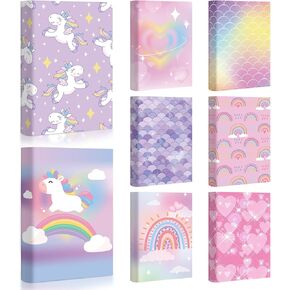 8 Pcs Stretchable Book Covers Jumbo Nylon Fabric Book Cover Protector up to 8 x 11 Inches Reusable Washable Sleeves for Hardcover Textbooks Notebook School Students Teachers(Rainbow)