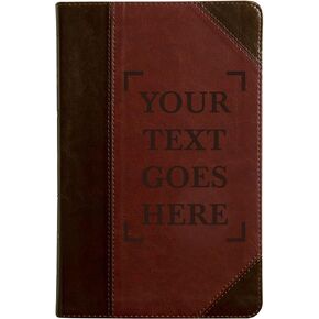 Personalized ESV Thinline Bible Large Print Faux Leather Holy Bible | Custom Full Cover with Your Own Text Design and Name or Date | Gift for Christian & Religious Celebrations | Brown