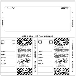 White Blank UNNUMBERED CONTSECU-TAG Versa Tags 2 Key Tags 1 Stock TAG Window WINDSHEILD Sticker CAR LOT AUTO Dealer Supplies