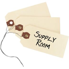 Avery Shipping Tags with Wire, 11.5 pt. Stock, 3-3/4" x 1-7/8", 1,000 Manila Hang Tags (12603)