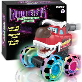 stargo - Bull Monster Truck Toys - Light Up Chomping Pull Back Truck | Birthday Gifts for Toddlers, Boys Toys, Monster Truck Children’s Toys for Kids, Boys, Girls Ages 3-5 4-6 5-7 4-8