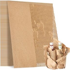 12x12In Honeycomb Packing Paper Sheets 60 Pcs Brown Kraft honeycomb packing Cushioning Wrap for Moving,Fragile Glassware Protection & Shipping