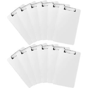 Plastic Clipboards Set of 12, 8.5" x 11" Clear Clipboard, Standard A4 Size Plastic Clipboard, with Low Profile Clip, for Business, Office, School & Home Supply