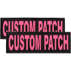 Dogline Custom Patch with Glitter Letters for Dog Vest Harness or Collar Customizable Bling Text Personalized Patches with Hook Backing Name Agility Service Dog ESA 2 Patches C Pink Text