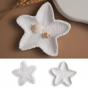 Starfish Tray Silicone Mold,Candle Holder Jewelry Tray Silicone Molds for Epoxy Resin, Tray Resin Casting Mold for DIY Agate Coaster, Cup Mats, Home Decoration