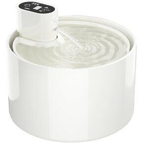 Ceramic Cat Water Fountain,Cat Water Fountain Cordless Automatic with Ultra-Quiet Pump for Cats, Dogs, Multiple Pets