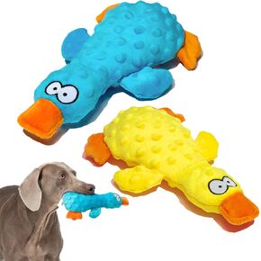 Adpartner Squeaky Dog Toys, 2 Pack Dog Toy Duck Plush Crinkle Dog Toys for Small Medium Breeds, Interactive Pet Squeaky Toys Soft Stuffed Puppy Toy to Keep Them Busy, Training, Reduce Boredom
