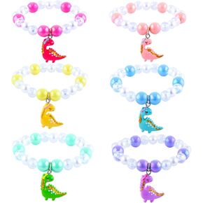 نيسوب ديناصور أساور Piniata Party Party Fivors for Little Girls Play Gifts Hirdivers Birthday Gift Settressy Sybed Bracelet مع سحر لامع
