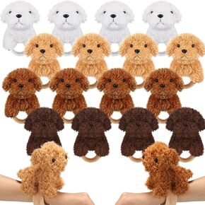 Ceenna 16 Pcs Puppy Stuffed Animal Slap Bracelets Puppy Slap Bracelets 8.66 Inch Adorable Wrist Toys Bulk End of Year Gifts for Birthday Party Graduation Gifts Goodie Bag Fillers
