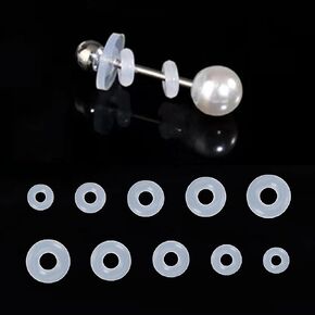 Silicone Earring Support Backs, Clear Stabilizer Discs, 3-7mm Anti-Droop Rings for Pierced Ears, Earlobe Support Patches, Prevents Drooping and Stretching (3mm Ring)