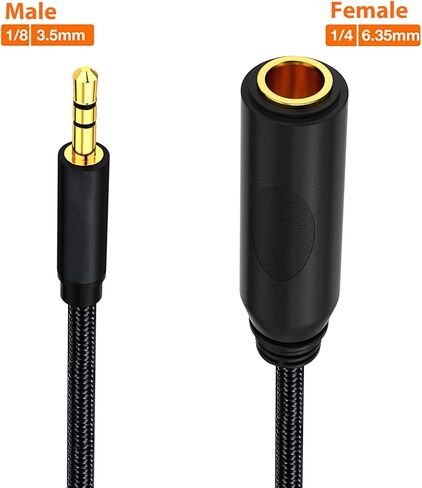 1/4 to 3.5mm Auxiliary Audio Adapter, Gold Plated, Resist Corrosion, Good Anti-Interference, Low Signal Attenuation, Durable, Male to Female Connector, 2 Pack in Kuwait