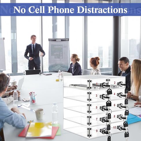 Layhit Cell Phone Locker Box Storage Clear Acrylic Cell Phone Storage Cabinet with Door Locks for Classroom School Office Factory Employees(12 Slots) in Kuwait