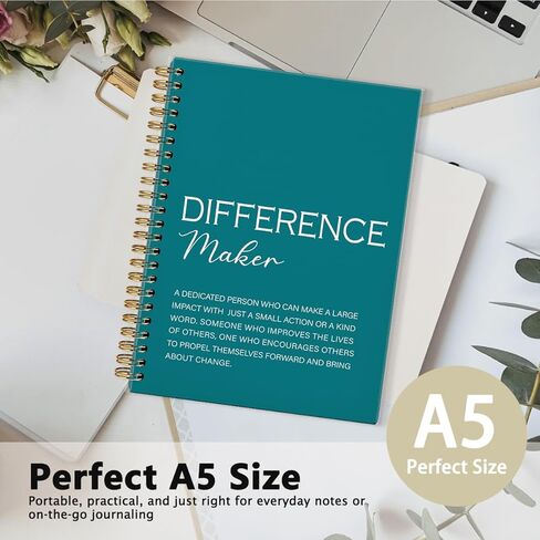 Difference Maker Gift, Difference Maker Definition Spiral Notebook Journal, Motivational Notebooks, Thank You Gifts for Women Men Teacher Coworkers, Hardcover Spiral Notebook 5.5x8.3 in Kuwait