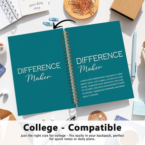 Difference Maker Gift, Difference Maker Definition Spiral Notebook Journal, Motivational Notebooks, Thank You Gifts for Women Men Teacher Coworkers, Hardcover Spiral Notebook 5.5x8.3 in Kuwait