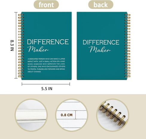 Difference Maker Gift, Difference Maker Definition Spiral Notebook Journal, Motivational Notebooks, Thank You Gifts for Women Men Teacher Coworkers, Hardcover Spiral Notebook 5.5x8.3 in Kuwait