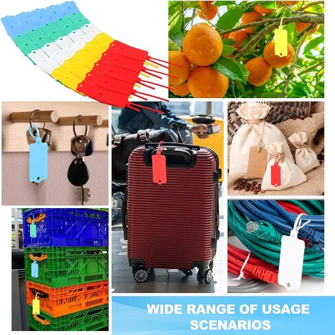 Chunful 200 Pcs Plastic Tags Waterproof Shipping Tags for Labeling Self Locking Nylon Labels Writable Marker Multicolor Cable Zip Tie Labels for Keys Luggage Logistic Inventory(Modern) in Saudi Arabia
