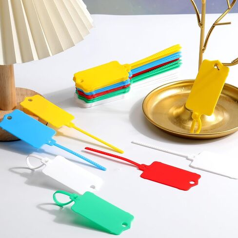 Chunful 200 Pcs Plastic Tags Waterproof Shipping Tags for Labeling Self Locking Nylon Labels Writable Marker Multicolor Cable Zip Tie Labels for Keys Luggage Logistic Inventory(Modern) in Saudi Arabia