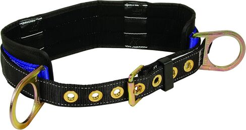 FallTech 7055M Padded Positioning Belt with Two D-Rings, Black/Blue, Medium in Saudi Arabia