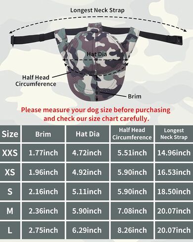 Pet Show Dog Baseball Cap Camouflage Dog Fors for Dogs Barge Bet Sun Hats مع ثقوب الأذن القابلة للتعديل in Kuwait