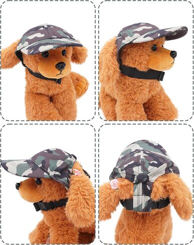 Pet Show Dog Baseball Cap Camouflage Dog Fors for Dogs Barge Bet Sun Hats مع ثقوب الأذن القابلة للتعديل in Kuwait