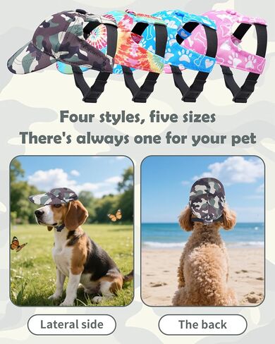 Pet Show Dog Baseball Cap Camouflage Dog Fors for Dogs Barge Bet Sun Hats مع ثقوب الأذن القابلة للتعديل in Kuwait