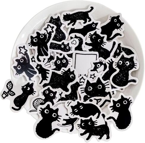 90 جهاز كمبيوتر صغير ملصقات CAT CAT SMAHE للمذكرات ، المخطط ، سجل القصاصات ، الألبوم ، دفتر ملاحظات ، مجلة (قطة أسود) in Kuwait
