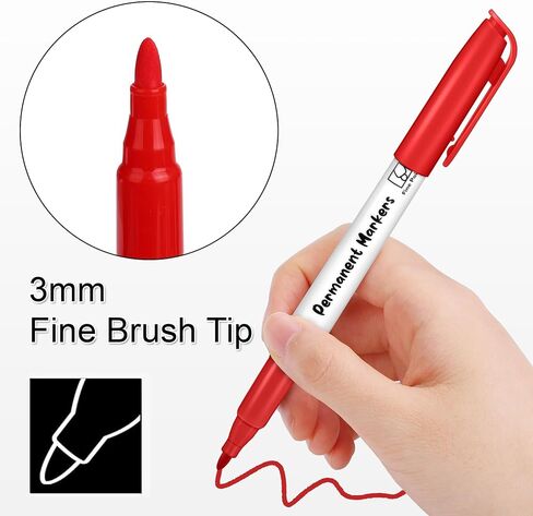 Aodaer 144 Pack Permanent Markers, 3mm and 0.5mm, Colored Fine Point Markers and Highlighter, Waterproof, Quick-drying, Smooth Markers for Home Office School Supplies, Works on Wood, Plastic, Metal in Saudi Arabia