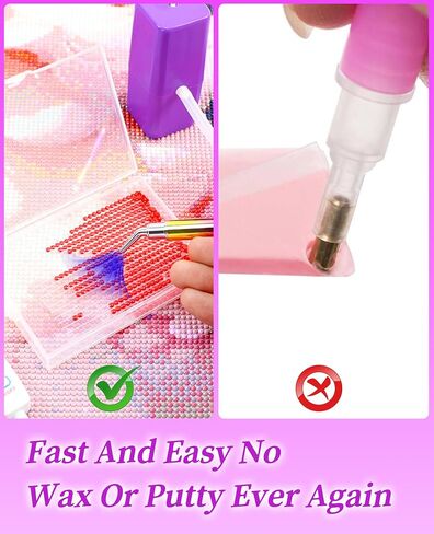 Maylatte Electric Vacuum Diamond Paint Pens ، 3 مستوى شفط قابل للتعديل ، قلم اللوحة الفنية الماس بدون شمع ، أداة إكسسوارات Diamond Painter Litting لإعداد أحجار AB مع صينية التخزين (الأرجواني) in Kuwait