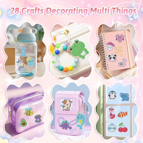 مجموعة أدوات الحرف اليدوية من أووينكسي للفتيات من عمر 6 إلى 8 سنوات و8 إلى 12 عامًا، ومجموعات الفنون والحرف اليدوية لسلاسل المفاتيح للأطفال، أكثر من 5000 جوهرة مع 28 تصميمًا (ملون-1) in Kuwait