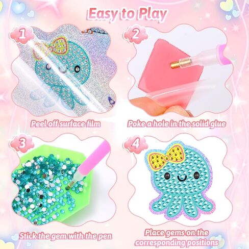 مجموعة أدوات الحرف اليدوية من أووينكسي للفتيات من عمر 6 إلى 8 سنوات و8 إلى 12 عامًا، ومجموعات الفنون والحرف اليدوية لسلاسل المفاتيح للأطفال، أكثر من 5000 جوهرة مع 28 تصميمًا (ملون-1) in Kuwait