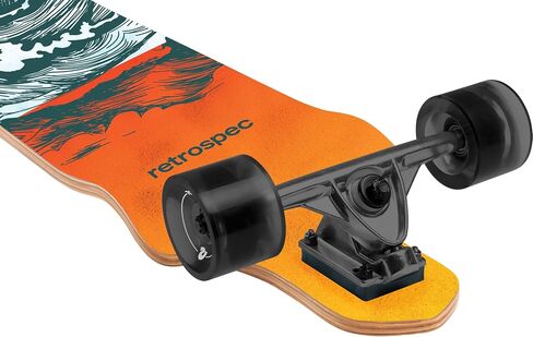 Retrospec Tidal Drop Down Longboard - 41" Extra Wide Stable Deck, 9-Ply Canadian Maple, ABEC-9 Bearings, 85A PU Wheels, Reverse Kingpin Trucks for Cruising & Downhill in Kuwait