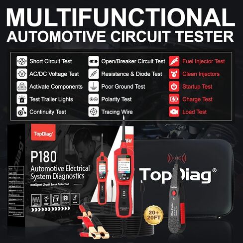 P60 Probe Tester, Automotive Circuit Test, with AC/DC Voltage Tester, LCD Screen Display, Electrical System Tool, Component Activation Diode Test Continuity Test, 6-24V Electric Light Test Pen in Kuwait